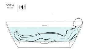 Ванна из искусственного камня Salini Sofia S-Sense 102519GRF 185x90см RAL полностью