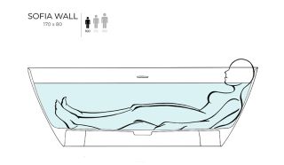 Ванна из искусственного камня Salini Sofia Wall S-Stone 102522MRH 170x80см RAL снаружи Ванна из искусственного камня Salini Sofia Wall S-Stone 102522MRH 170x80см RAL снаружи