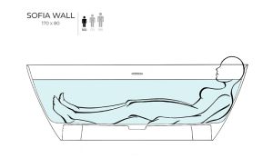 Ванна из искусственного камня Salini Sofia Wall S-Stone 102522MRF 170x80см RAL полностью