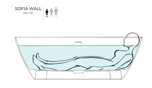 Ванна из искусственного камня Salini Sofia Wall S-Stone 102523M 180x85см белый матовый