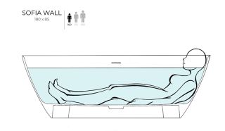 Ванна из искусственного камня Salini Sofia Wall S-Sense 102513GRF 180x85см RAL полностью Ванна из искусственного камня Salini Sofia Wall S-Sense 102513GRF 180x85см RAL полностью