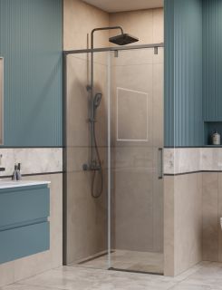 Душевая дверь BelBagno SOFT_CLOSE-1-BF-1-100-C-GM оружейная сталь