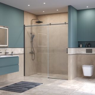 Душевая дверь BelBagno SOFT_CLOSE-2-BF-1-180-C-GM оружейная сталь