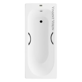 Ванна чугунная Vinsent Veron Soissons VCN1707042H/VH0015BL с ручками черными матовыми 170х70 см
