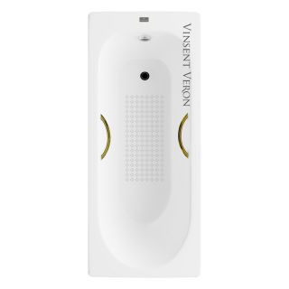 Ванна чугунная Vinsent Veron Soissons VCN1707042H/VH0015GD-AS с ручками золотыми 170х70 см