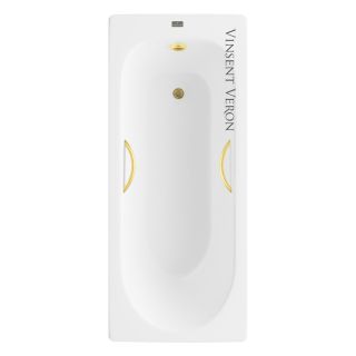 Ванна чугунная Vinsent Veron Soissons VCN1707042H/VH0015MGD с ручками золото матовое 170х70 см