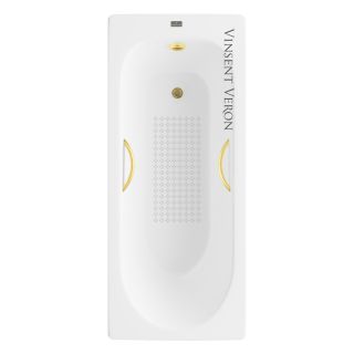 Ванна чугунная Vinsent Veron Soissons VCN1707042H/VH0015MGD-AS с ручками золото матовое 170х70 см