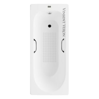 Ванна чугунная Vinsent Veron Soissons VCN1707042H/VH0012BL-AS с ручками черными матовыми 170х70 см