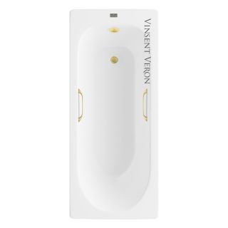 Ванна чугунная Vinsent Veron Soissons  VCN1707042H/VH0012MGD с ручками золото матовое 170х70 см