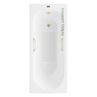 Ванна чугунная Vinsent Veron Soissons VCN1707042H/VH0012MGD-AS с ручками золото матовое 170х70 см