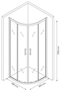 Душевой уголок Berges Solo R 80x80см хром 061101
