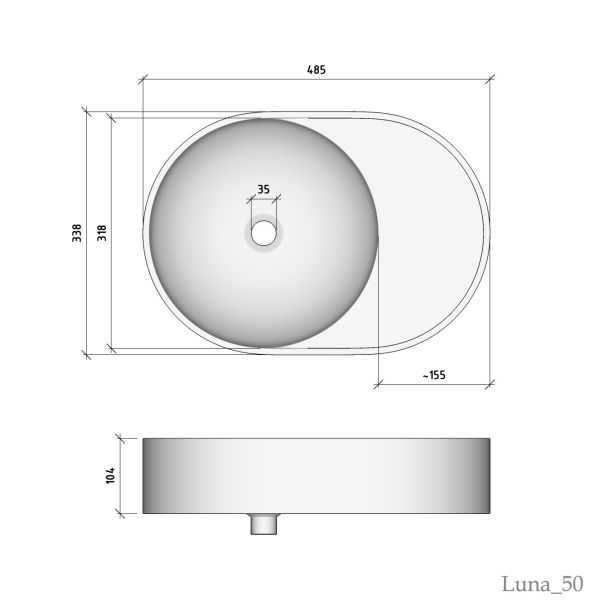 Раковина Madera Luna 50см белый 4627173210720