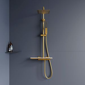 Душевая стойка RGW SP-34G 51140134-06 с термостатом брашированное золото