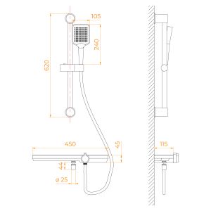 Смеситель душевой RGW SP-41Gr 69140541-11 серый