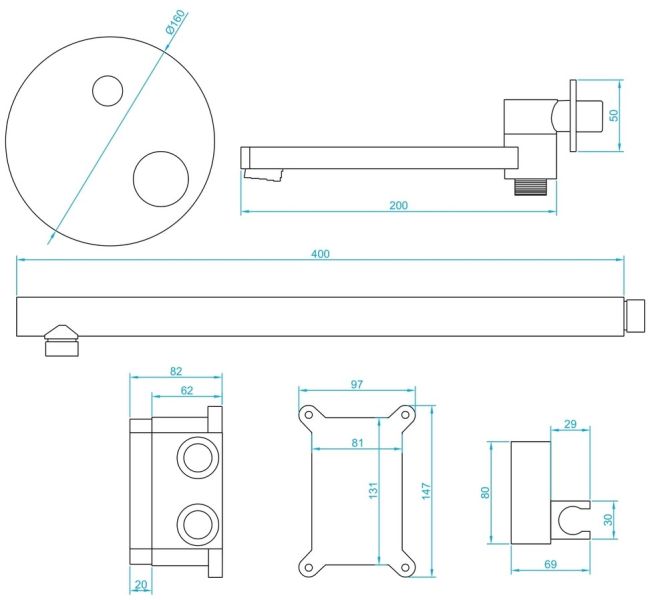 Душевая система RGW Shower Panels SP-55G золото 51140855-06