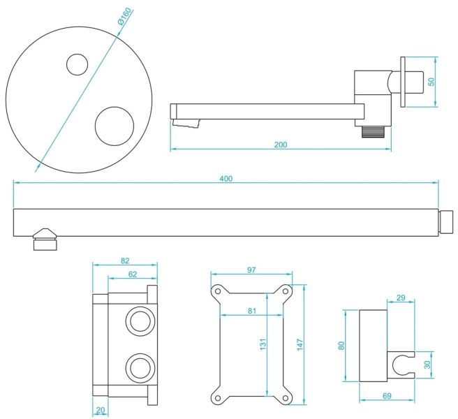 Душевая система RGW Shower Panels SP-55B чёрный 51140855-04