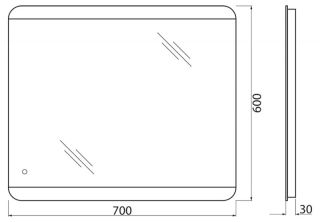 Зеркало BelBagno с LED-подсветкой и сенсорным управлением SPC-CEZ-700-600-LED-TCH