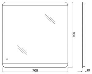 Зеркало BelBagno с LED-подсветкой и сенсорным управлением SPC-CEZ-700-700-LED-TCH