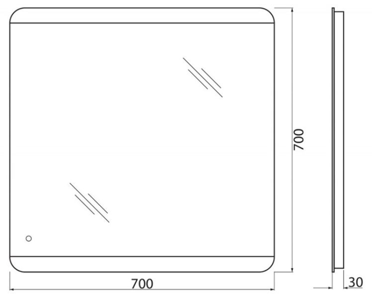 Зеркало BelBagno с LED-подсветкой и сенсорным управлением SPC-CEZ-700-700-LED-TCH