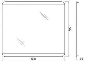 Зеркало BelBagno с LED-подсветкой и кнопочным управлением SPC-CEZ-800-700-LED-BTN