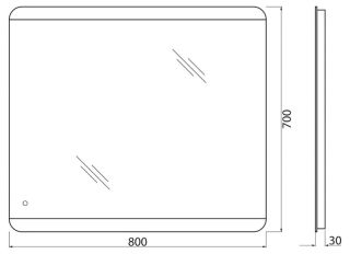 Зеркало BelBagno с LED-подсветкой и сенсорным управлением SPC-CEZ-800-700-LED-TCH Зеркало BelBagno с LED-подсветкой и сенсорным управлением SPC-CEZ-800-700-LED-TCH