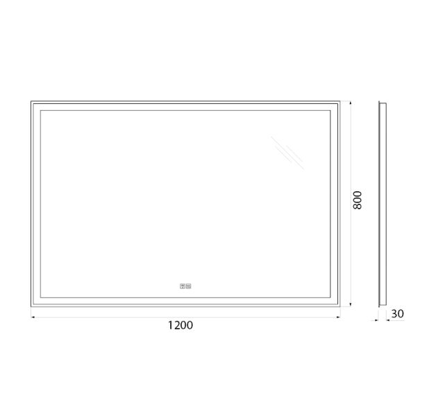 Зеркало BelBagno SPC-GRT-1200-800-LED-TCH-WARM