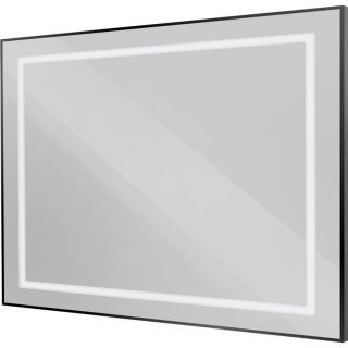Зеркало BelBagno в алюминиевой раме со встроенным светильником и сенсорным выключателем по периметру рамы, SPC-KRAFT-1000-800-SENS-NERO, 1000x800x32 мм