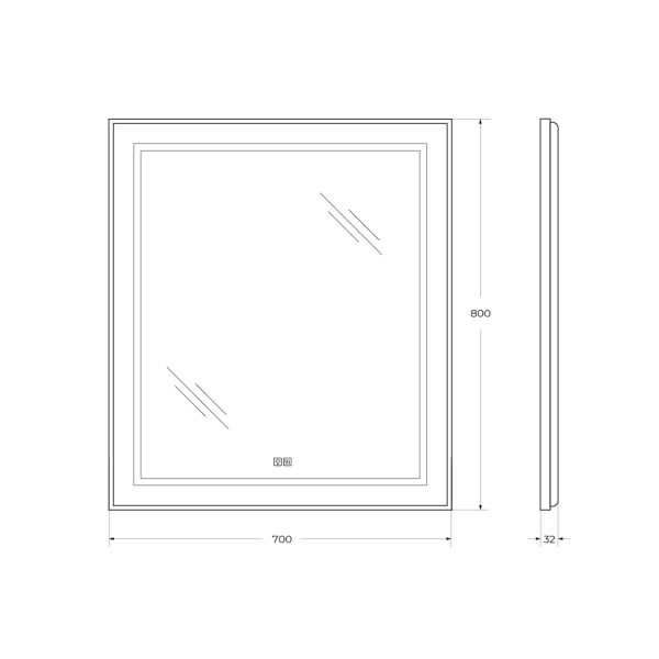 Зеркало BelBagno SPC-KRAFT-700-800-LED-TCH-WARM