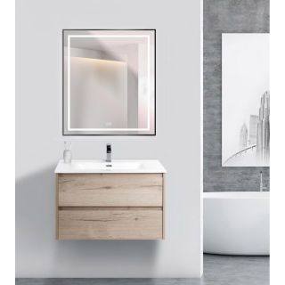 Зеркало BelBagno в алюминиевой раме со встроенным светильником, сенсорным выключателем и подогревом, SPC-KRAFT-700-800-LED-TCH-WARM-NERO,  700x32x900 мм