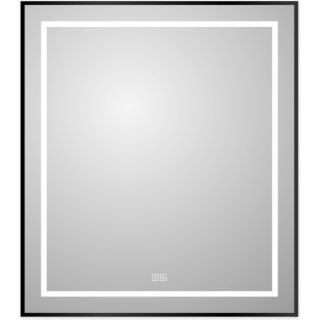 Зеркало BelBagno в алюминиевой раме со встроенным светильником, сенсорным выключателем и подогревом, SPC-KRAFT-700-800-LED-TCH-WARM-NERO,  700x32x900 мм