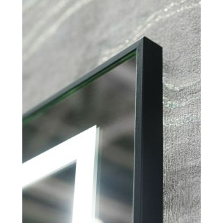 Зеркало BelBagno в алюминиевой раме со встроенным светильником, сенсорным выключателем и подогревом, SPC-KRAFT-700-900-LED-TCH-WARM-NERO, 700x32x900 мм