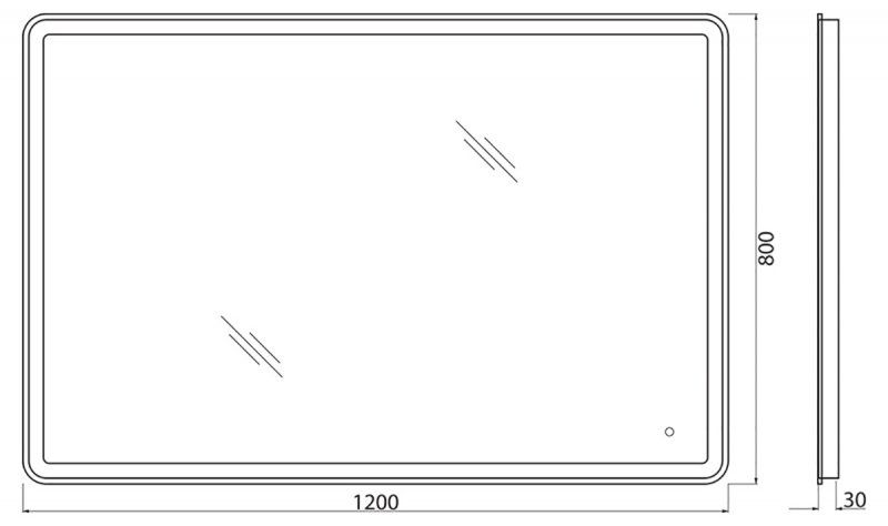 Зеркало BelBagno с LED-подсветкой и сенсорным управлением SPC-MAR-1200-800-LED-TCH