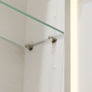 Зеркальный шкаф BelBagno с одной распашной дверью, с двумя стеклянными полками, со встроенной подсветкой и сенсорным выключателем SPC-MAR-400/800-1A-LED-TCH, 1 белый матовый