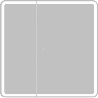 Зеркальный шкаф BelBagno с двумя дверцам, с двумя стекл. полками, с подсветкой, сенсорным выключателем SPC-MAR-800/800-2A-LED-TCH, 12W,220-240V, 800x800x150 белый матовый