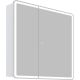 Зеркальный шкаф BelBagno с двумя дверцам, с двумя стекл. полками, с подсветкой, сенсорным выключателем SPC-MAR-800/800-2A-LED-TCH, 12W,220-240V, 800x800x150 белый матовый