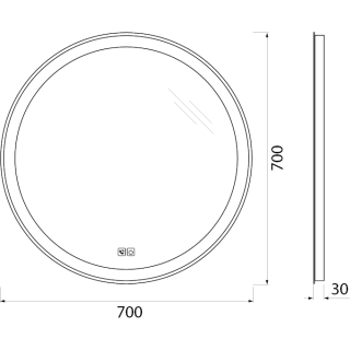 Зеркало BelBagno с встроенным светильником, сенсорным выключателем, блютуз-модулем, микрофоном и динамиками SPC-RNG-700-LED-TCH-PHONE, 12W, 220-240V, 700x30