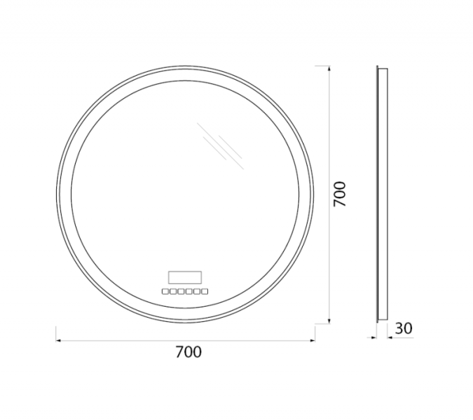 Зеркало BelBagno с LED-подсветкой,сенсорным управлением и подогревом SPC-RNG-700-LED-TCH-WARM  подогревом
