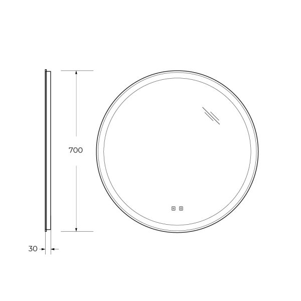Зеркало BelBagno SPC-RNG-700-LED-TCH-SND