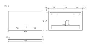 Зеркало c подсветкой Sancos Square SQ1400 140 см