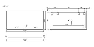 Зеркало c подсветкой Sancos Square SQ1600 160 см Зеркало c подсветкой Sancos Square SQ1600 160 см