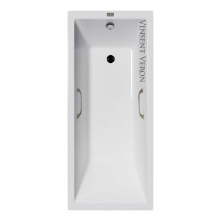 Ванна чугунная Vinsent Veron Square VSQ1707545H/VH0012BR с ручками бронзовыми 170х75 см