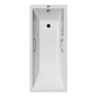 Ванна чугунная Vinsent Veron Square VSQ1707545H/VH0012BR-ASс ручками бронзовыми 170х75 см