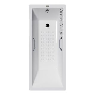 Ванна чугунная Vinsent Veron Square VSQ1707545H/VH0012CH-AS с ручками хром 170х75 см