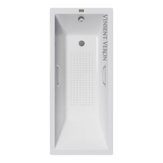 Ванна чугунная Vinsent Veron Square VSQ1707545H/VH0012NI-AS с ручками никель 170х75 см