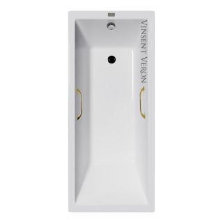 Ванна чугунная Vinsent Veron Square VSQ1707545H/VH0012GD с ручками золотыми 170х75 см