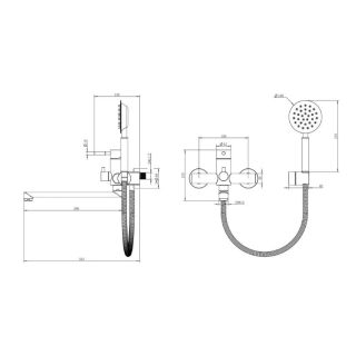 Смеситель для ванны Knotlor SS-03, сатин