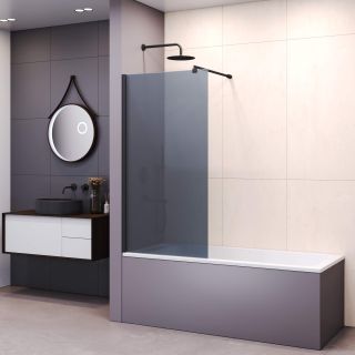 Шторка на ванну RGW SC-050B 351105007-34 70 см профиль чёрный стекло тонированное