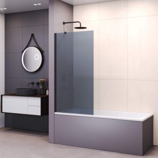Шторка на ванну RGW SC-151B 351015123-16 80 см профиль чёрный стекло тонированное