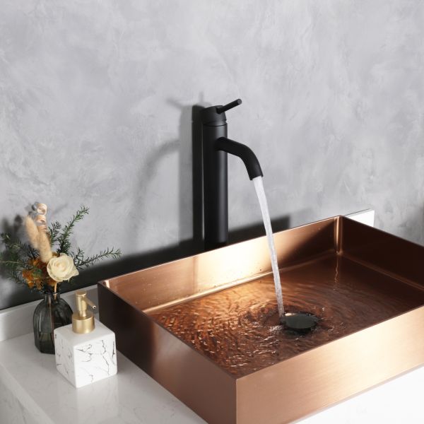 Смеситель высокий для раковины Gid Inga SS096-BM-D SS096BMD черный матовый