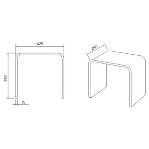 Стул для душа Veconi ST-AC-1TB, 425*280*390, черный полупрозрачный
